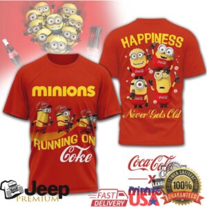 Minions x Coca Cola Running On Coke Happiness Graphic T Shirt Minions x Coca Cola Running On Coke Happiness Graphic T Shirt
