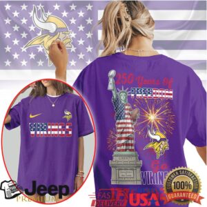 Minnesota Vikings 250 Years of Freedom 1776 2026 USA Anniversary T Shirt Minnesota Vikings 250 Years of Freedom 1776 2026 USA Anniversary T Shirt