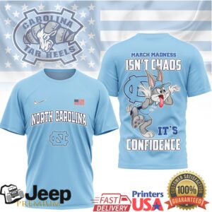 North Carolina Tar Heels Bugs Bunny March Madness Confidence Camo T Shirt North Carolina Tar Heels Bugs Bunny March Madness Confidence Camo T Shirt