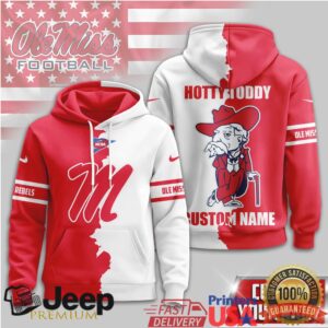 Ole Miss Rebels Hotty Toddy Custom Name Split Pullover T Shirt