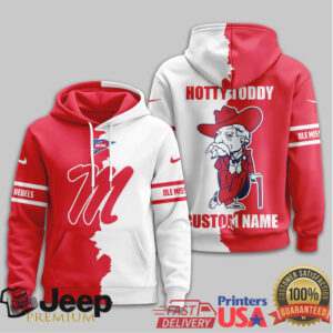 Ole Miss Rebels Hotty Toddy Custom Name Split Pullover T Shirt