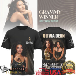 Olivia Dean 2026 Grammy Winner Best New Artist Commemorative T Shirt Olivia Dean 2026 Grammy Winner Best New Artist Commemorative T Shirt