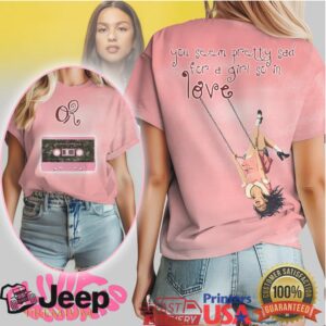 Olivia Rodrigo Pink Cassette Tape “Pretty Sad” Graphic T Shirt Olivia Rodrigo Pink Cassette Tape “Pretty Sad” Graphic T Shirt