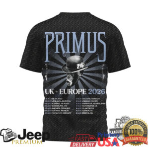 Primus UK & Europe Tour 2026 Double Sided Graphic T Shirt