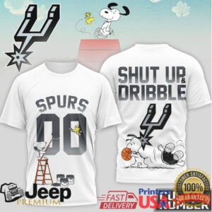 San Antonio Spurs Snoopy Shut Up & Dribble Custom Number T Shirt San Antonio Spurs Snoopy Shut Up & Dribble Custom Number T Shirt