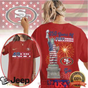 San Francisco 49ers 250 Years of Freedom 1776 2026 Patriot Football T Shirt San Francisco 49ers 250 Years of Freedom 1776 2026 Patriot Football T Shirt