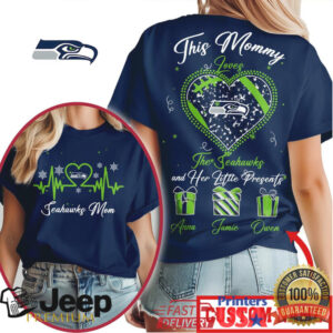 Seattle Seahawks Personalized Mom T Shirt Custom Kids Names Heartbeat Football Fan Mother’s Day Gift Seattle Seahawks Personalized Mom T Shirt Custom Kids Names Heartbeat Football Fan Mother’s Day Gift