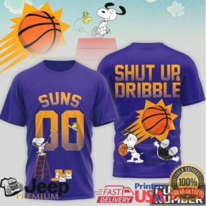 Snoopy x Phoenix Suns Custom Number Shut Up and Dribble T Shirt Snoopy x Phoenix Suns Custom Number Shut Up and Dribble T Shirt