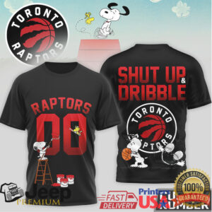 Snoopy x Toronto Raptors Custom Number Shut Up and Dribble T Shirt Snoopy x Toronto Raptors Custom Number Shut Up and Dribble T Shirt