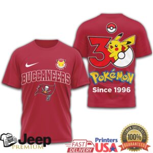 Tampa Bay Buccaneers x Pokémon 30th Anniversary Pikachu Fan Concept T Shirt