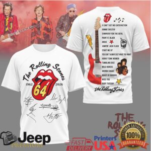 The Rolling Stones 64th Anniversary 1962 2026 Signatures T Shirt The Rolling Stones 64th Anniversary 1962 2026 Signatures T Shirt