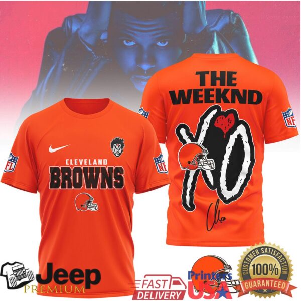The Weeknd XO x Cleveland Browns NFL Apparel Graphic T Shirt - Teejeep ...