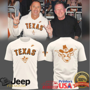 University of Texas Longhorns Hook ‘Em Horns Mascot Graphic Cream T Shirt University of Texas Longhorns Hook ‘Em Horns Mascot Graphic Cream T Shirt