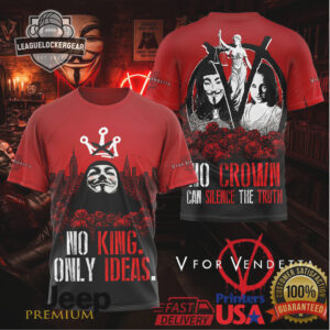 V for Vendetta No King Only Ideas Rebellion Graphic T Shirt