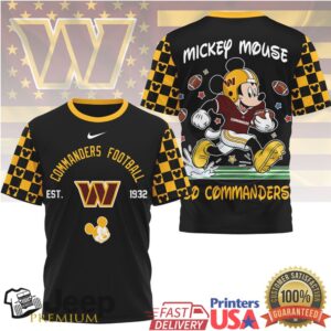 Washington Commanders x Mickey Mouse Football Graphic T Shirt Go Commanders Washington Commanders x Mickey Mouse Football Graphic T Shirt Go Commanders
