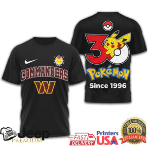 Washington Commanders x Pokémon 30th Anniversary Pikachu Fan Concept T Shirt