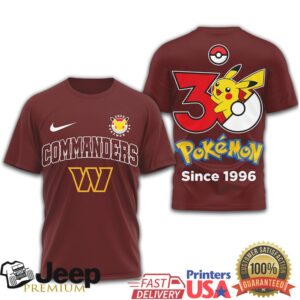 Washington Commanders x Pokémon 30th Anniversary Pikachu Fan Concept T Shirt