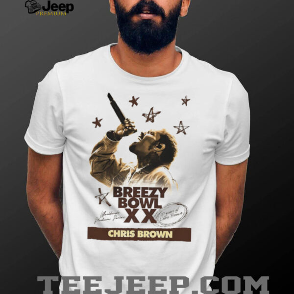 Chris Brown Breezy Bowl XX Tour 2 sided 20 years of Chris Brown shirt