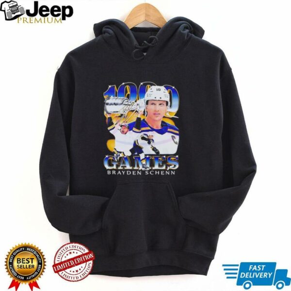 1000th Game Brayden Schenn St Louis Blues shirt