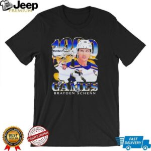 1000th Game Brayden Schenn St Louis Blues shirt
