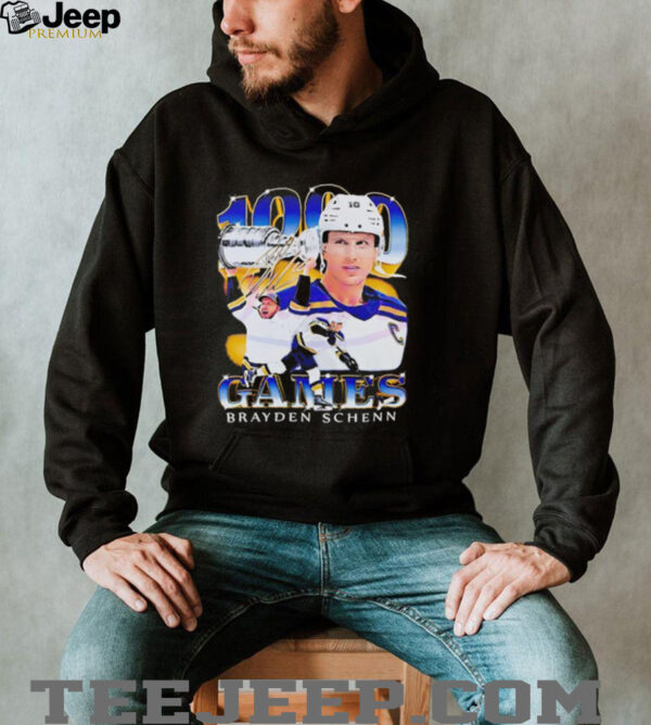 1000th Game Brayden Schenn St Louis Blues shirt
