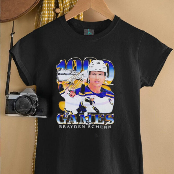 1000th Game Brayden Schenn St Louis Blues shirt