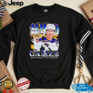 1000th Game Brayden Schenn St Louis Blues shirt4
