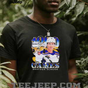 1000th Game Brayden Schenn St Louis Blues shirt5