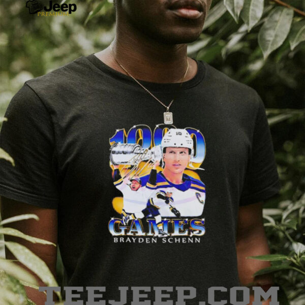 1000th Game Brayden Schenn St Louis Blues shirt
