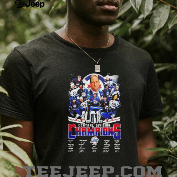 2025 Central Division Champions Winnipeg Jets players signature shirt