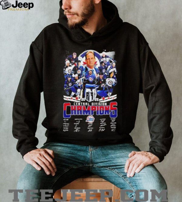 2025 Central Division Champions Winnipeg Jets players signature shirt