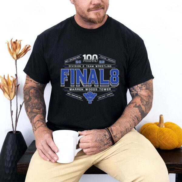 2025 MHSAA Team Wrestling Final 8 D2 Warren Woods Tower T Shirt