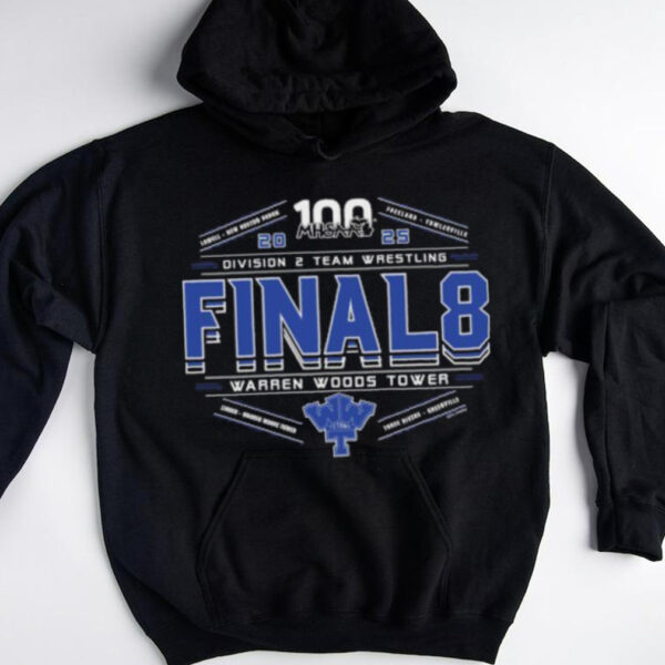 2025 MHSAA Team Wrestling Final 8 D2 Warren Woods Tower T Shirt