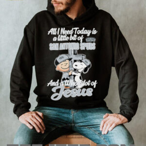 2025 Snoopy And Charlie Brown All I Need Today Is A Little Bit Of San Antonio Spurs And A Whole Lot Of Jesus Tee3