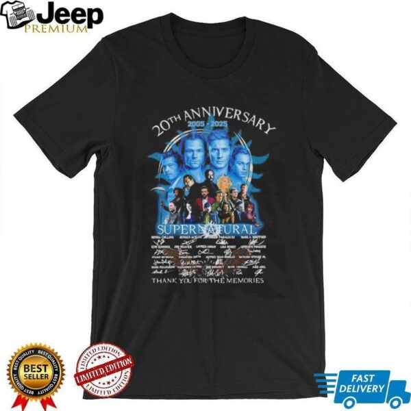 20th anniversary 2005 2025 Supernatural thank you for the memories shirt