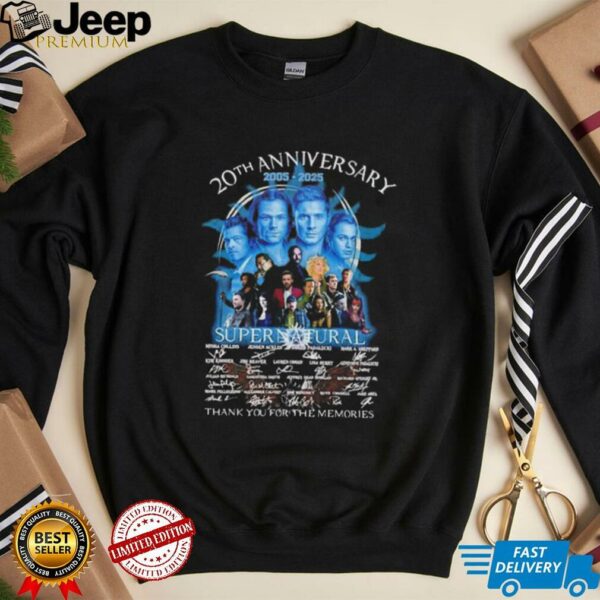 20th anniversary 2005 2025 Supernatural thank you for the memories shirt