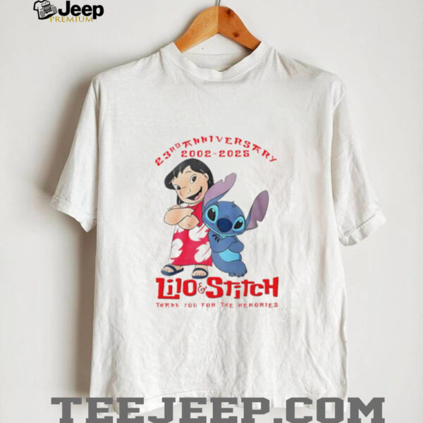 23rd anniversary 2002 2025 Lilo and Stitch thank you for the memories shirt