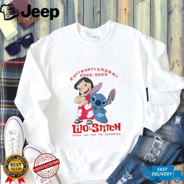 23rd anniversary 2002 2025 Lilo and Stitch thank you for the memories shirt