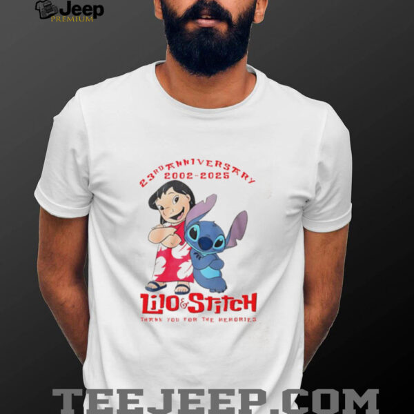 23rd anniversary 2002 2025 Lilo and Stitch thank you for the memories shirt