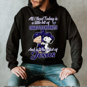 43UGNZq4 Snoopy And Charlie Brown All I Need Today Is A Little Bit Of Charlotte Hornets And A Whole Lot Of Jesus Tee 20253