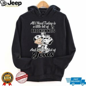5kT0Qz9G Snoopy And Charlie Brown All I Need Today Is A Little Bit Of Brooklyn Nets And A Whole Lot Of Jesus Tee 2025 Shirt2