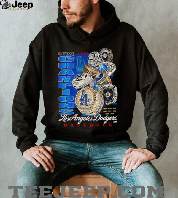 8 time Champions Los Angeles Dodgers baseball rings shirt