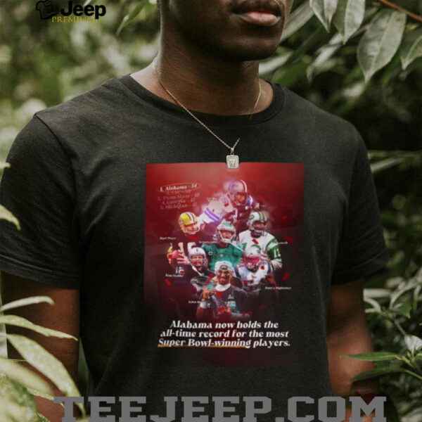 Alabama Now Holds The All Time Record For The Most Super Bowl Winning Players Lee Roy Jordan Bart Starr Devonta Smith Kentabler Jalen Hurts Joe Namath Dont’a Hightower Poster T Shirt