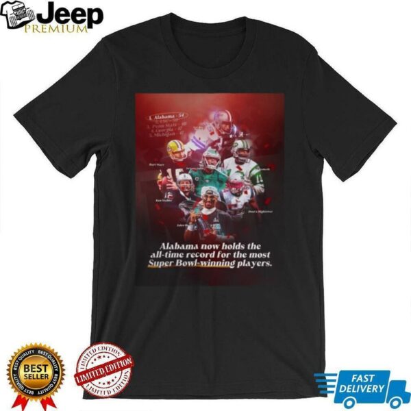 Alabama Now Holds The All Time Record For The Most Super Bowl Winning Players Lee Roy Jordan Bart Starr Devonta Smith Kentabler Jalen Hurts Joe Namath Dont’a Hightower Poster T Shirt