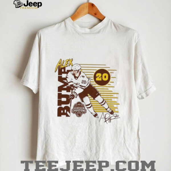 Alex Bump Rally Men’s Western Michigan Broncos 2025 National Men’s Hockey Champions NIL Player T shirts