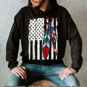 American Flag   Native Feather Pride Month Indigenous SHirt