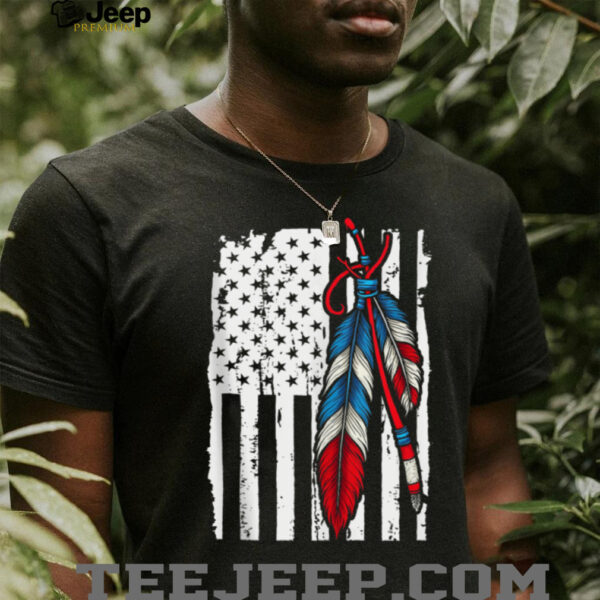 American Flag   Native Feather Pride Month Indigenous SHirt