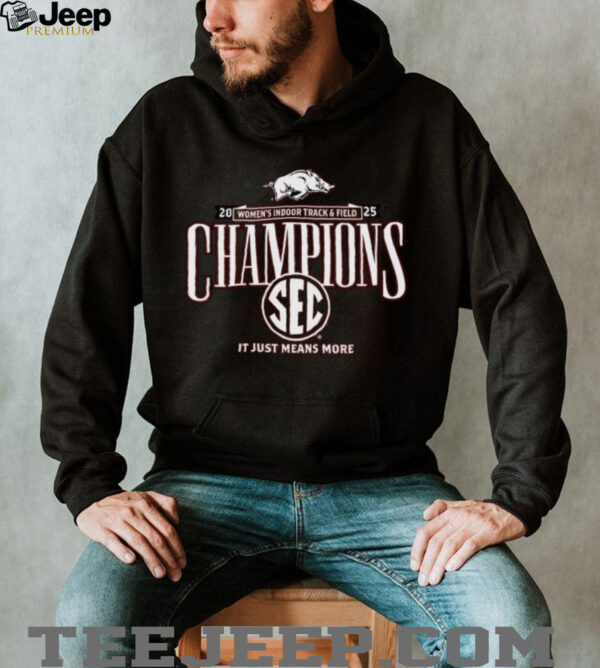 Arkansas Razorbacks 2025 SEC Women’s Indoor Track & Field Champions Locker Room T Shirt