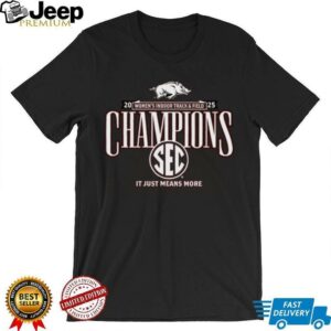 Arkansas Razorbacks 2025 SEC Womens Indoor Track Field Champions Locker Room T Shirt2