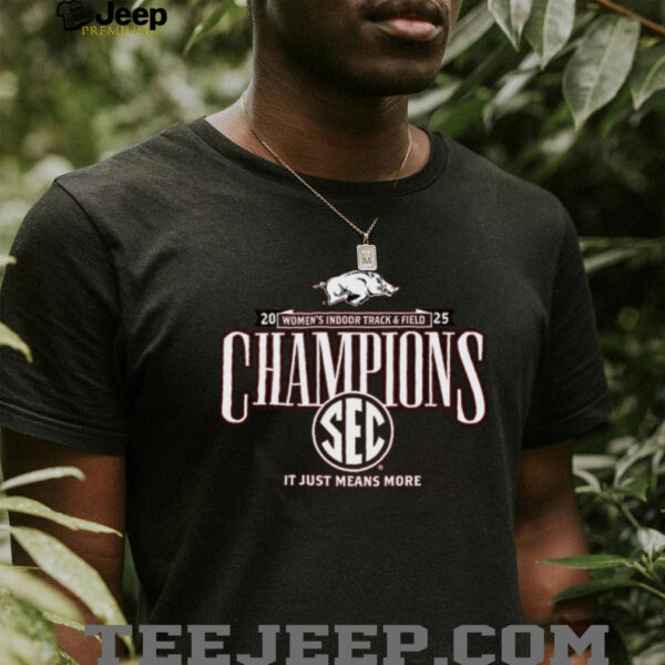 Arkansas Razorbacks 2025 SEC Women’s Indoor Track & Field Champions Locker Room T Shirt